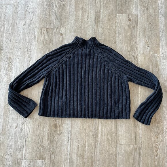 Womens American Eagle Black Cropped Knit Sweater - XL - Picture 5 of 6